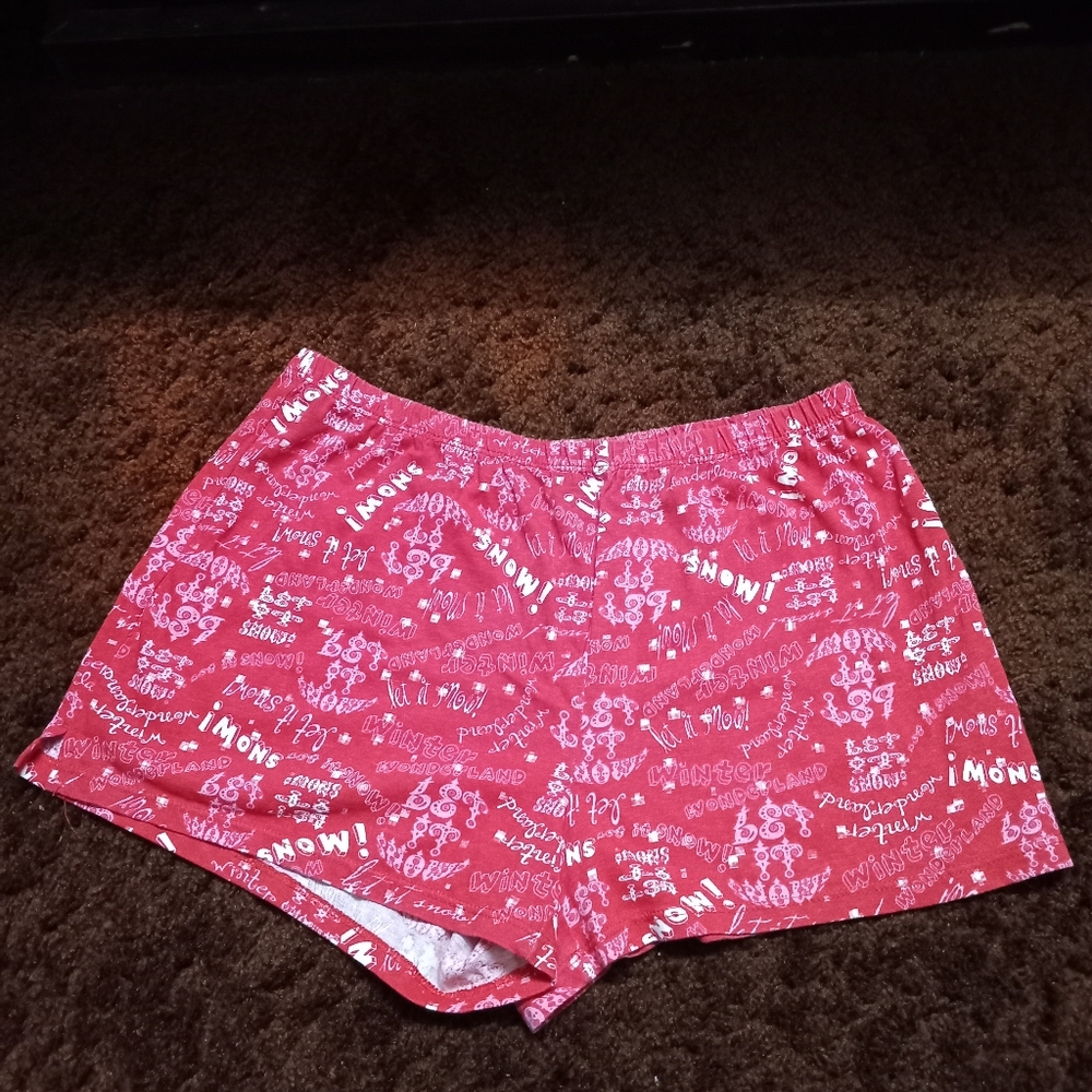 Joe Boxer Red and White Pajama Set with Elastic Waistbands